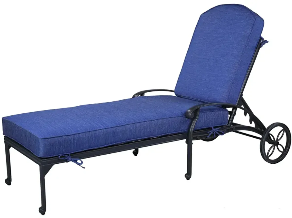 Geneva Outdoor Chaise Lounge in Navy Blue by Bellanest