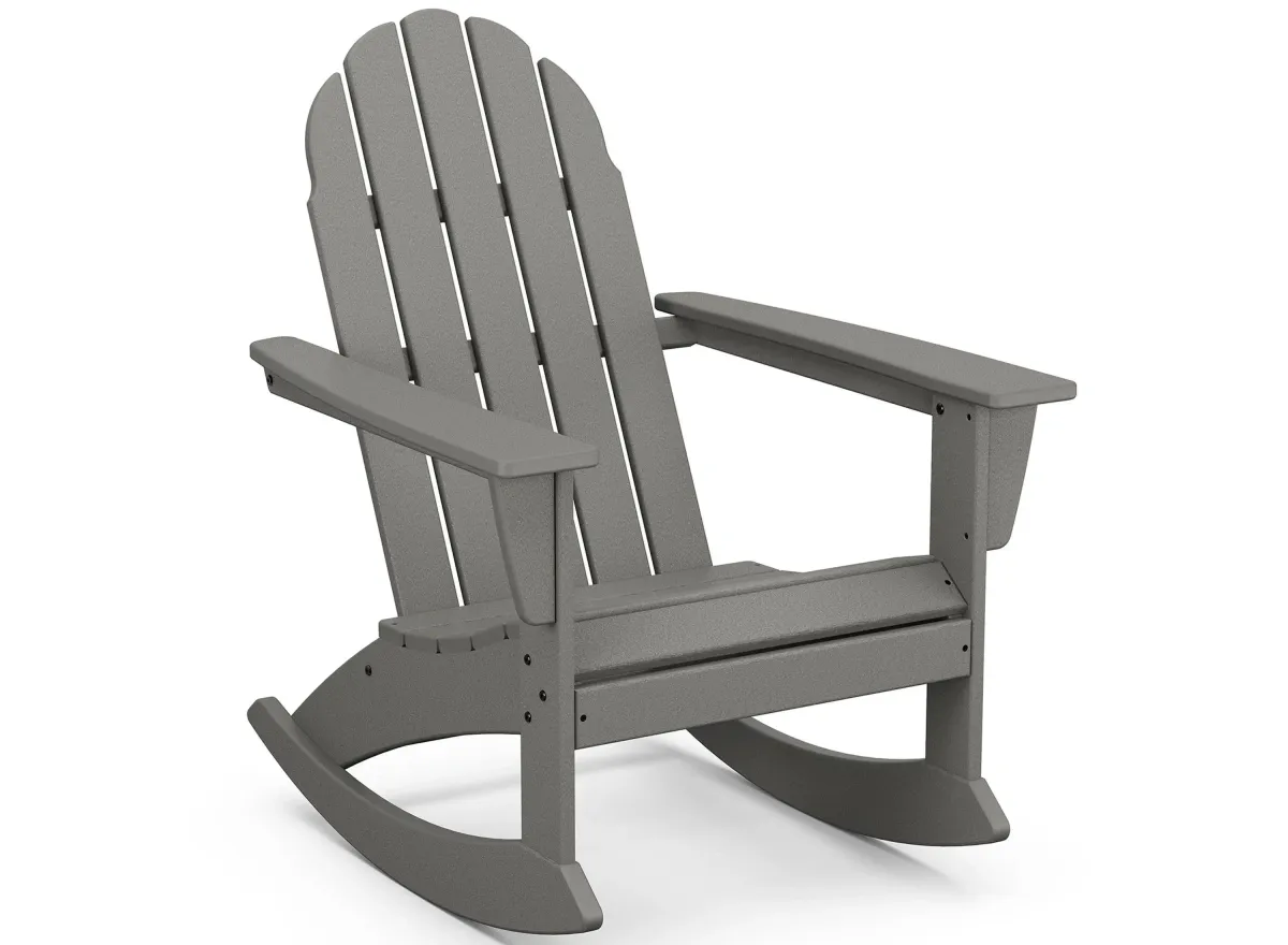 Vineyard Adirondack Rocking Chair in Slate Gray by Polywood