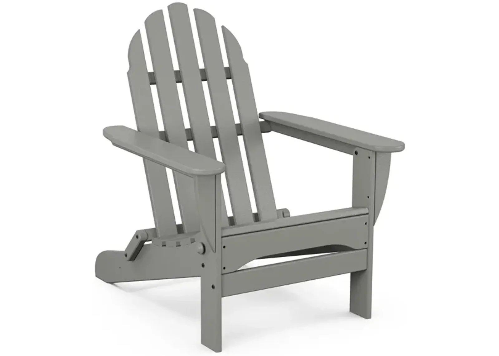 Classic Folding Adirondack Chair in Slate Gray by Polywood