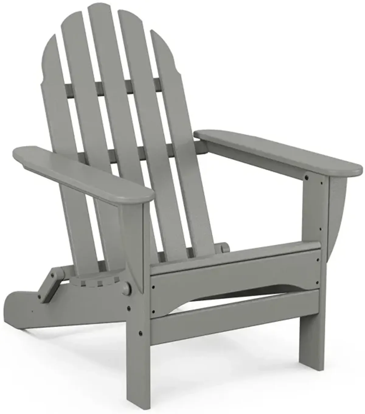 Classic Folding Adirondack Chair in Slate Gray by Polywood