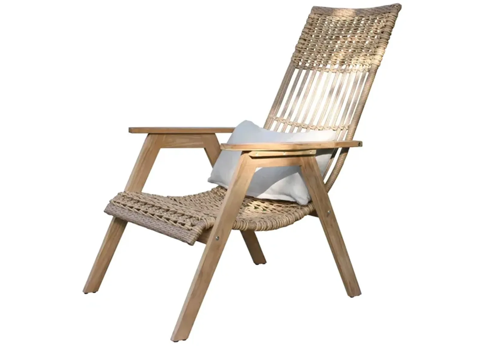 Bohemian Teak and Wicker Basket Lounger in Natural by Outdoor Interiors