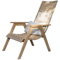 Bohemian Teak and Wicker Basket Lounger in Natural by Outdoor Interiors
