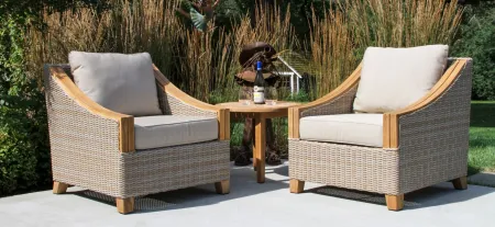 Teak and Ash Grey Wicker Armchair in Ash Gray by Outdoor Interiors