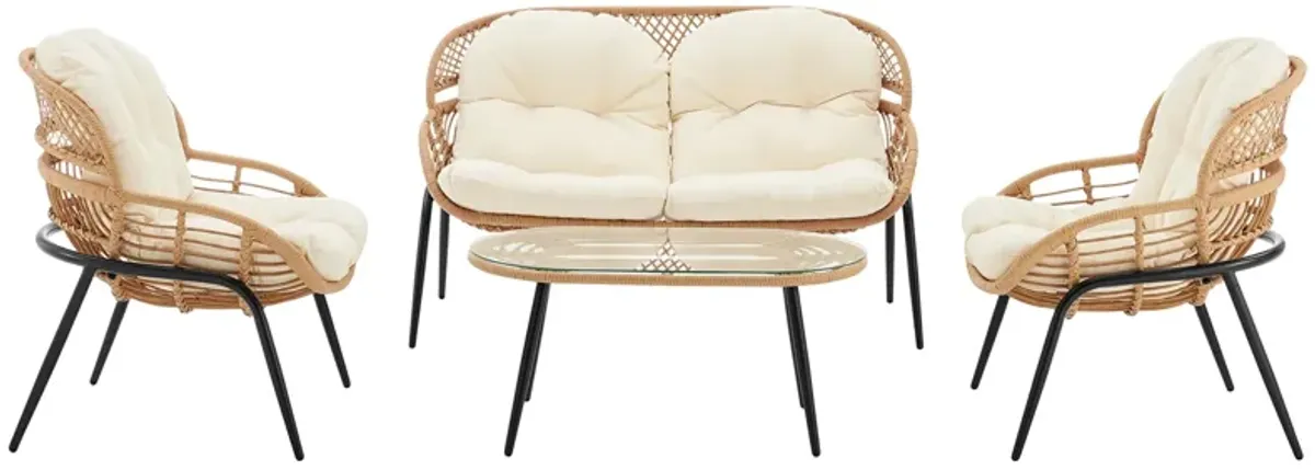 Pine 4 Pc Patio Conversation Set