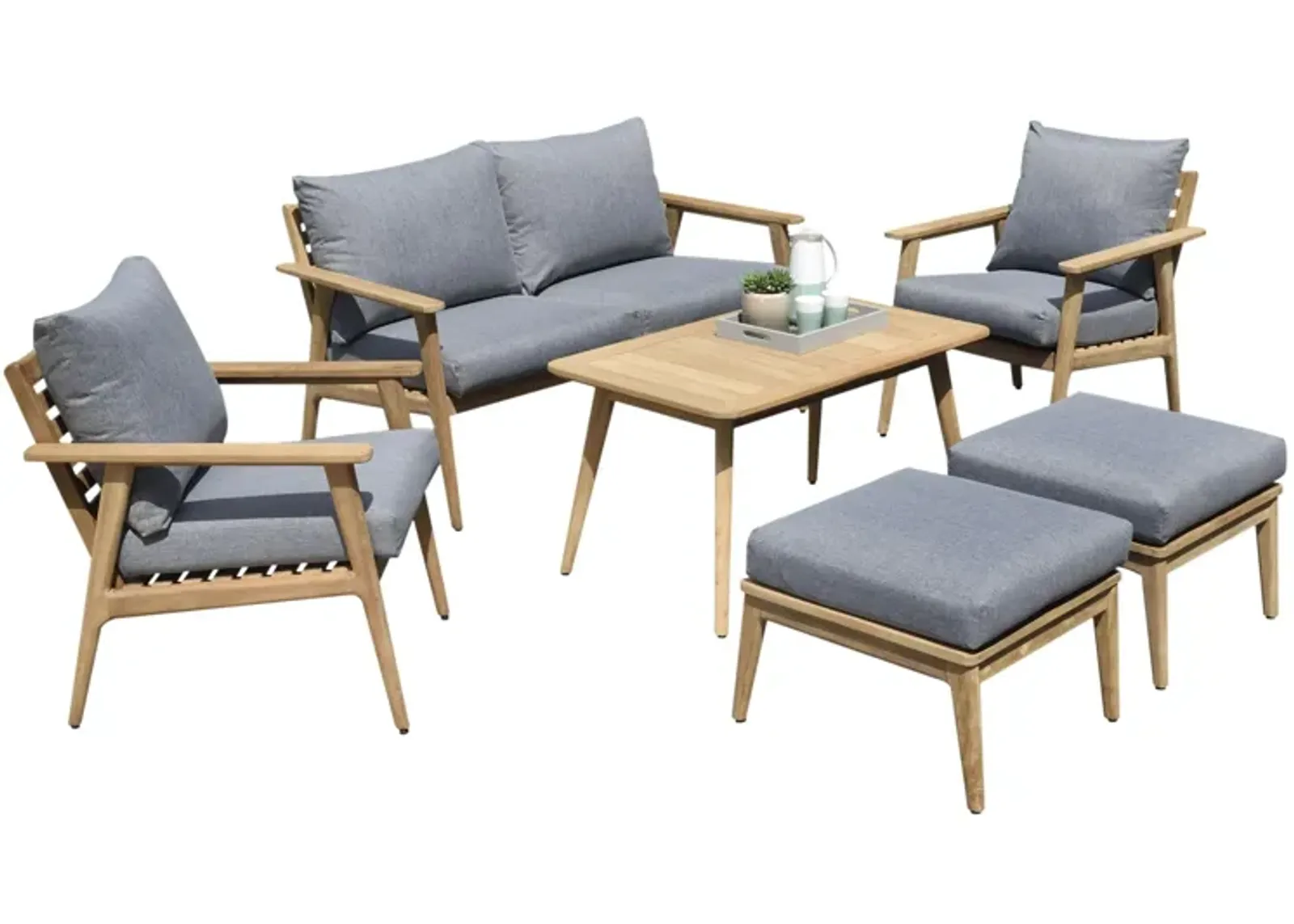 Rhodes 6-Piece Seating Set in Natural by International Home Miami