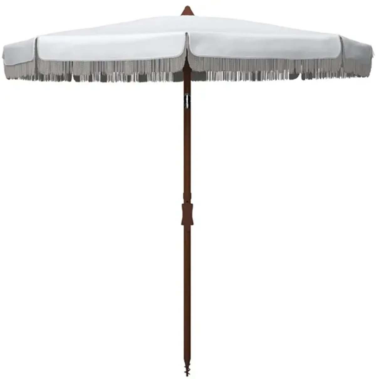 Arcata 6.5 Ft Fringe Umbrella in Slate Gray by Safavieh