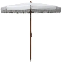 Arcata 6.5 Ft Fringe Umbrella in Slate Gray by Safavieh