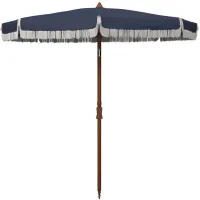 Arcata 6.5 Ft Fringe Umbrella in Navy by Safavieh