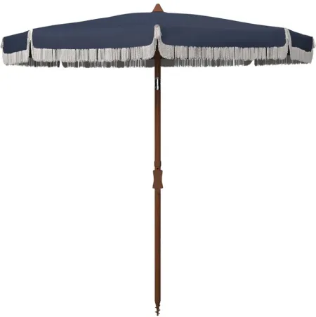Arcata 6.5 Ft Fringe Umbrella in Navy by Safavieh