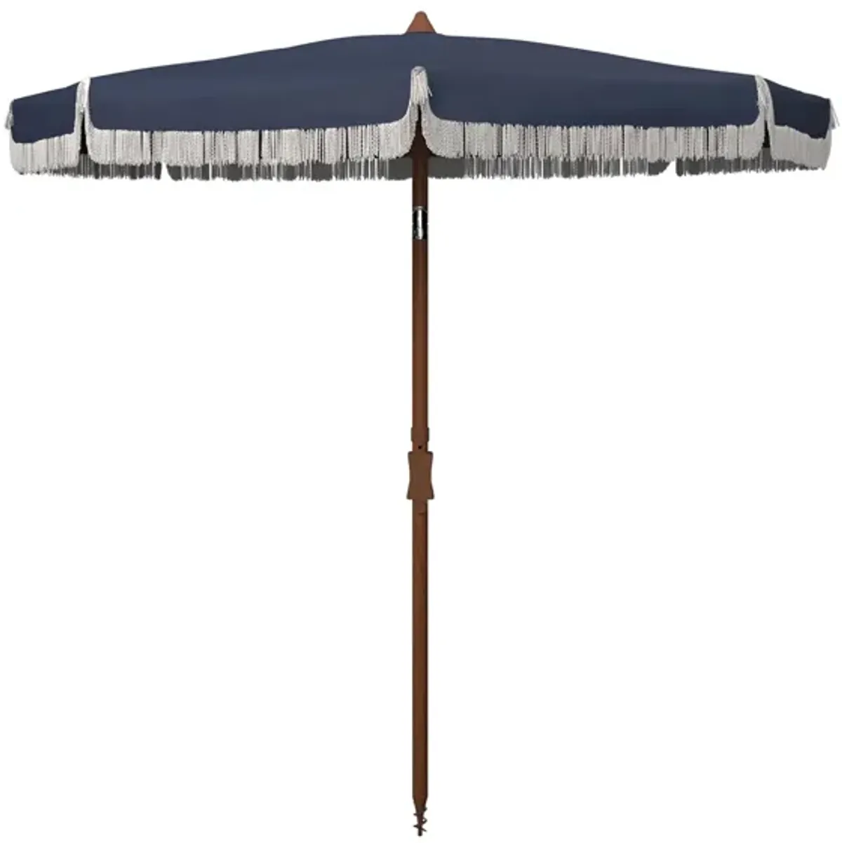 Arcata 6.5 Ft Fringe Umbrella in Navy by Safavieh