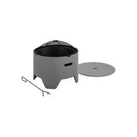 COSCO Outdoor 23" Round Wood Burning Fire Pit with Rain Cover and Accessories in Gray by DOREL HOME FURNISHINGS
