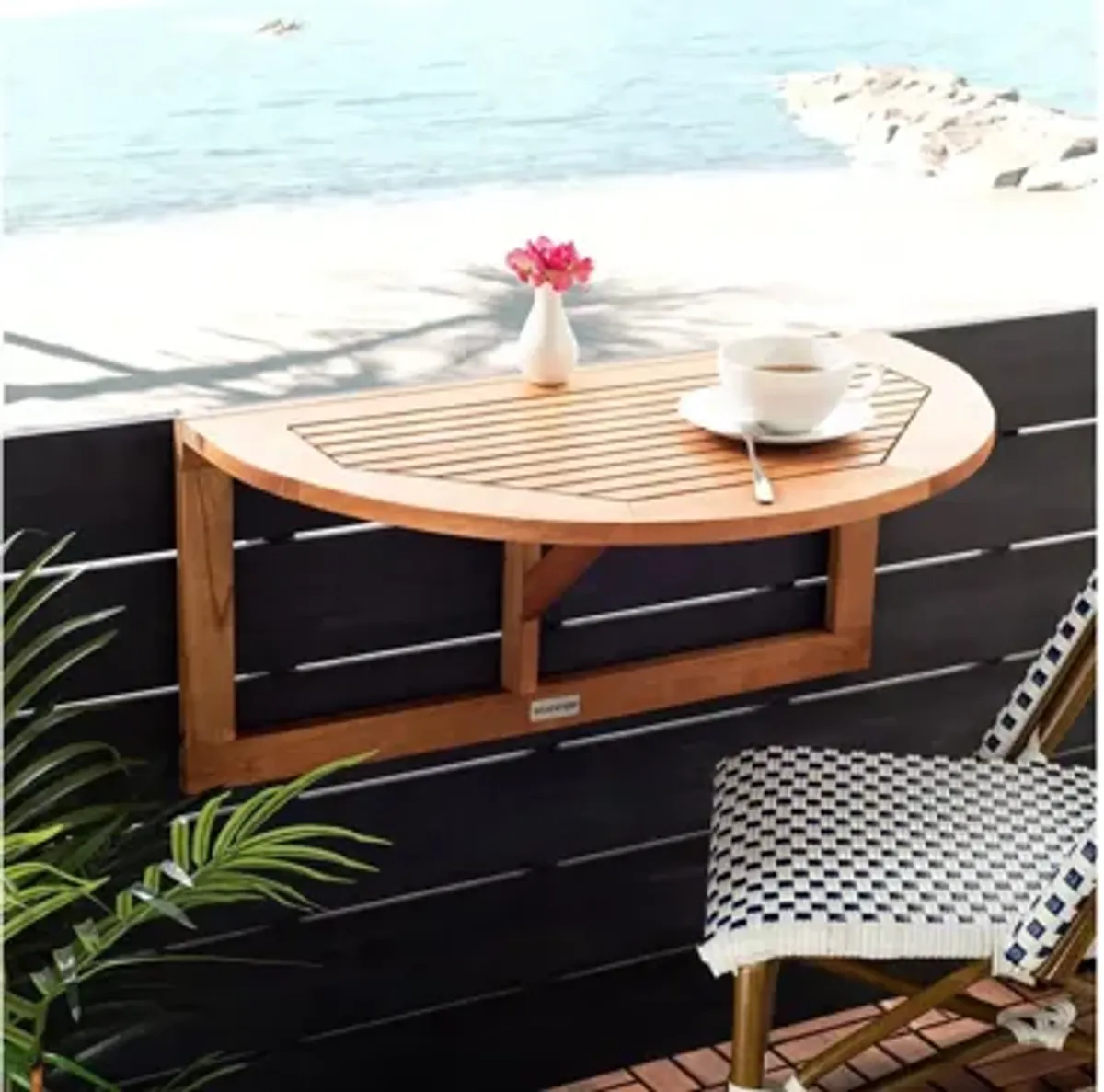 Bishop Outdoor Balcony Hanging Half Table