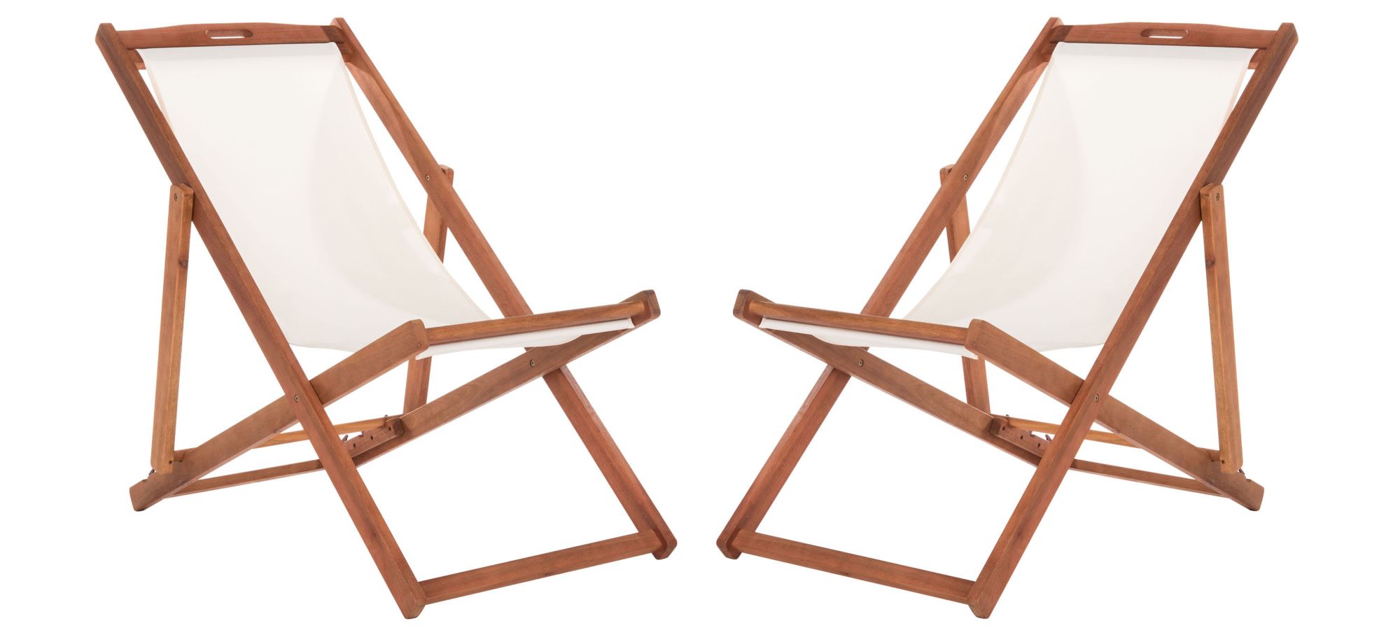 Loren Outdoor Sling Chair - Set of 2 in Beige by Safavieh