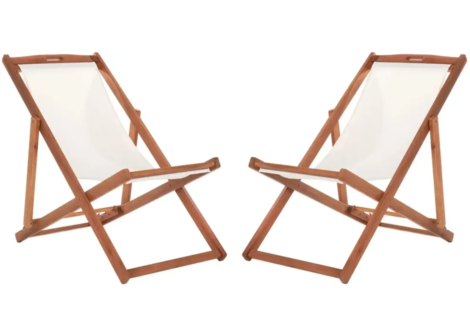 Loren Outdoor Sling Chair - Set of 2 in Beige by Safavieh