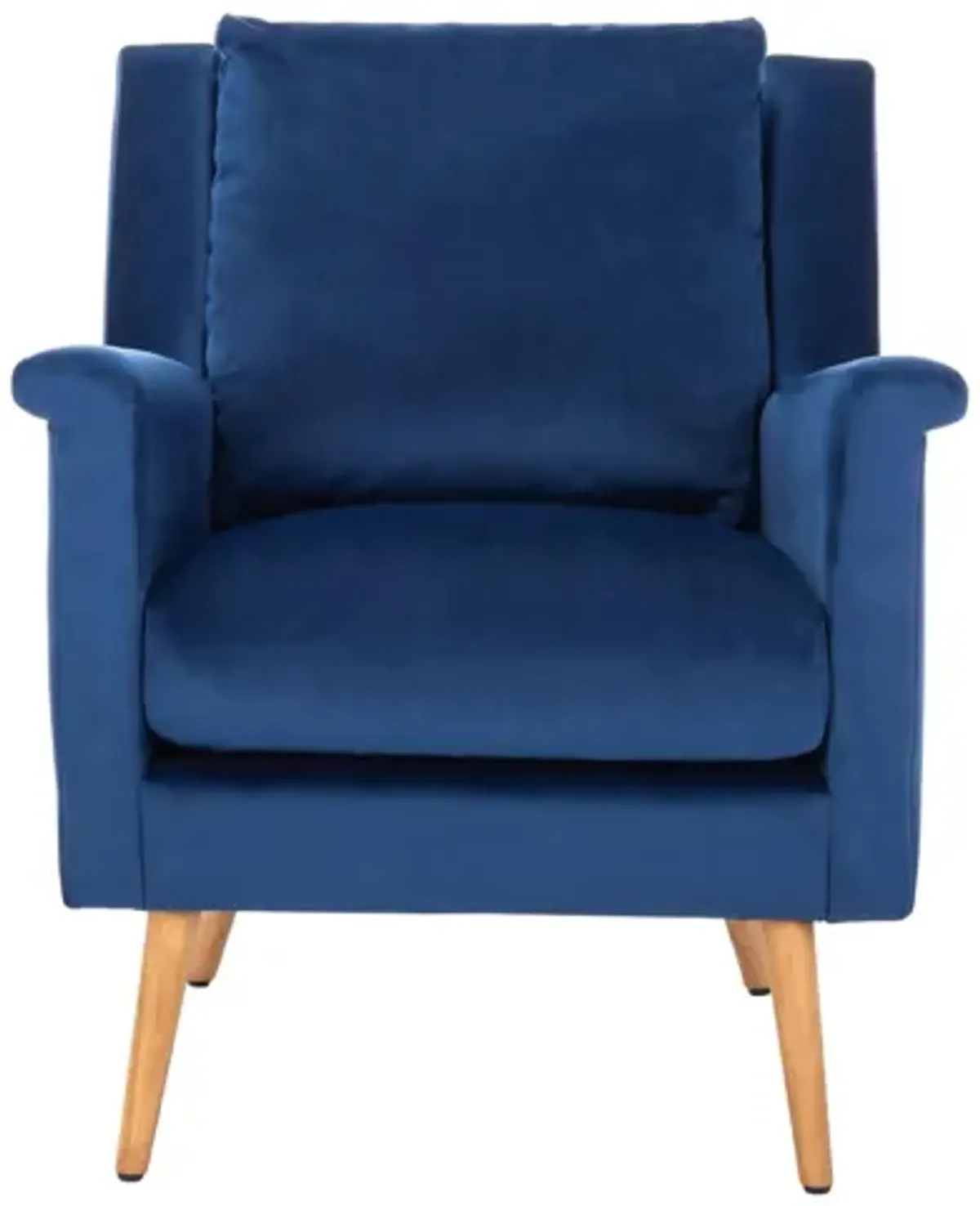 Astrid Mid Century Arm Chair in Navy / Natural by Safavieh