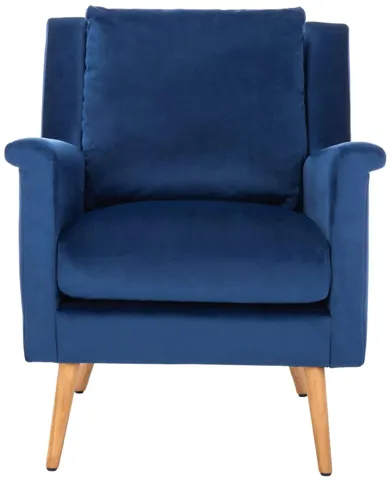 Astrid Mid Century Arm Chair in Navy / Natural by Safavieh