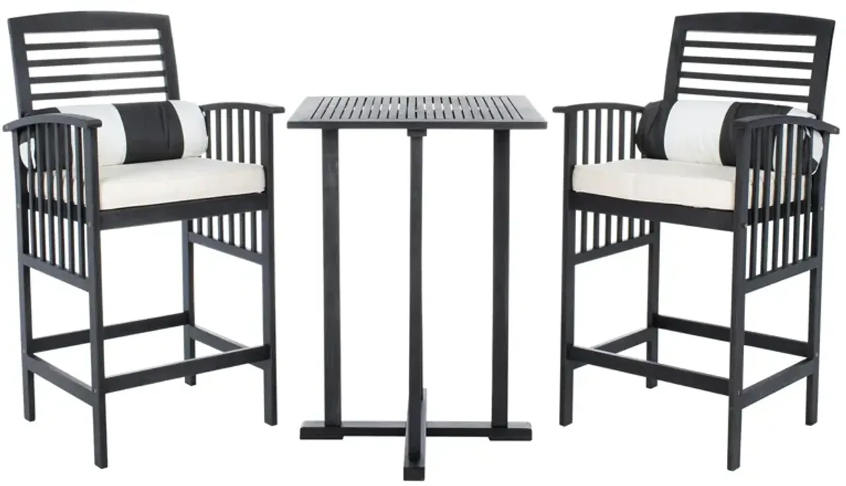 Davies 3-pc. Outdoor Pub Table Set in Pacific Blue by Safavieh