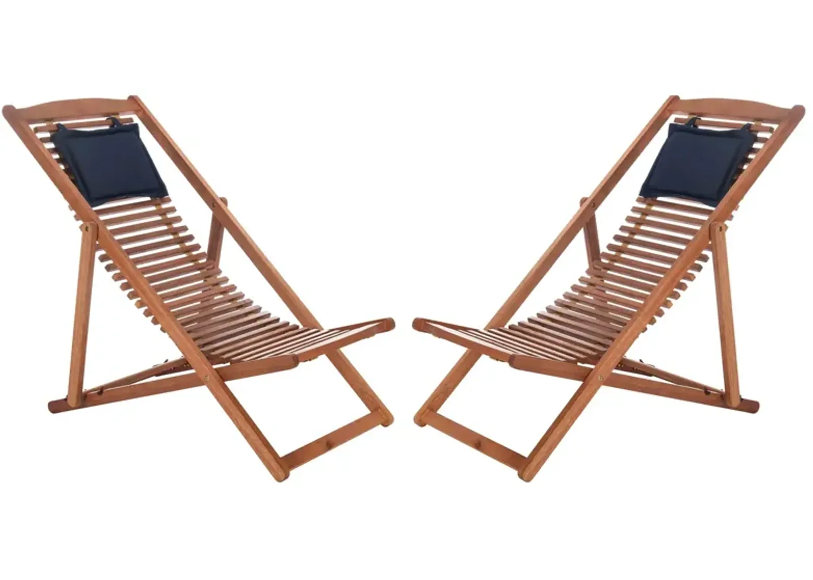 Hayes Patio Chair Set of 2 in Blue Stripe / White by Safavieh