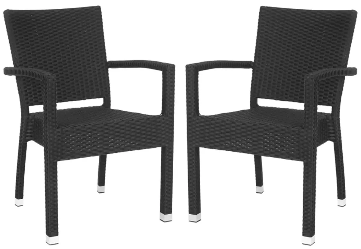 Darryl Outdoor Stacking Arm Chair - Set of 2 in Light Blue by Safavieh