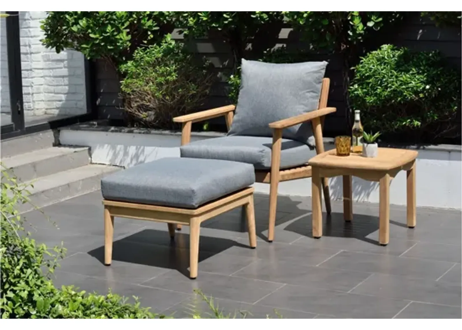 Rhodes Outdoor 3-pc. Seating Set in Natural by International Home Miami