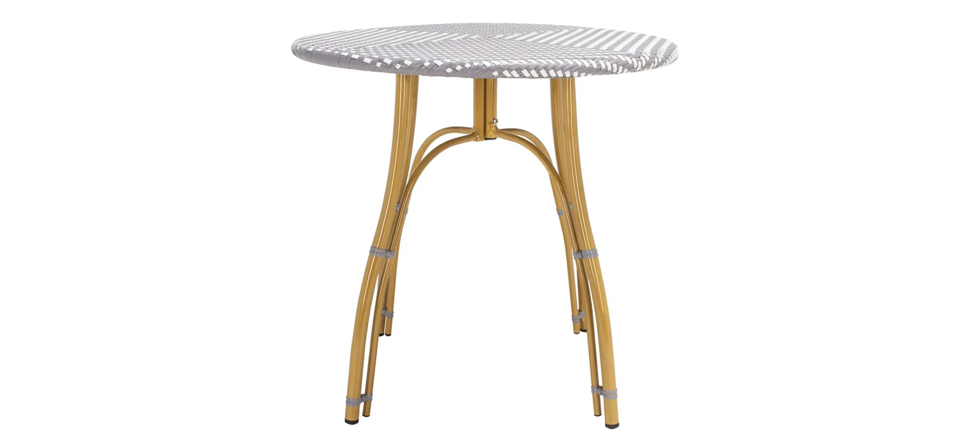 Hikaru Outdoor Rattan Bistro Table in Pearl by Safavieh