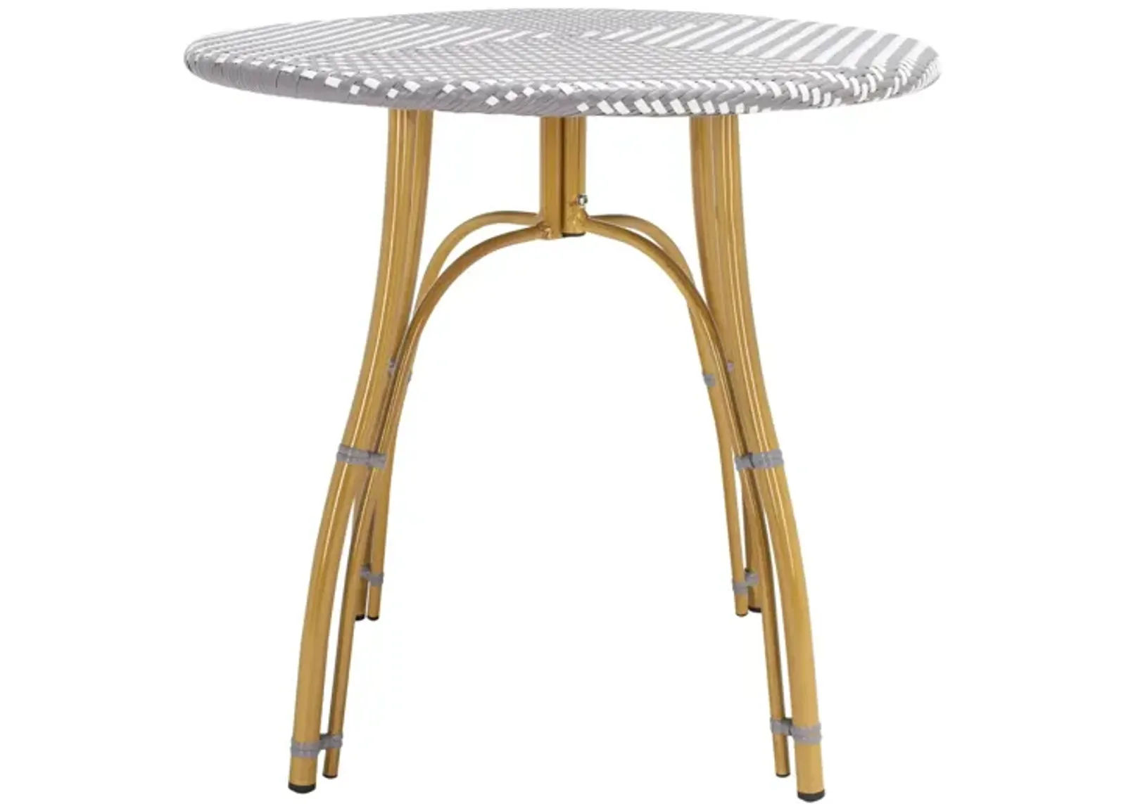 Hikaru Outdoor Rattan Bistro Table in Pearl by Safavieh