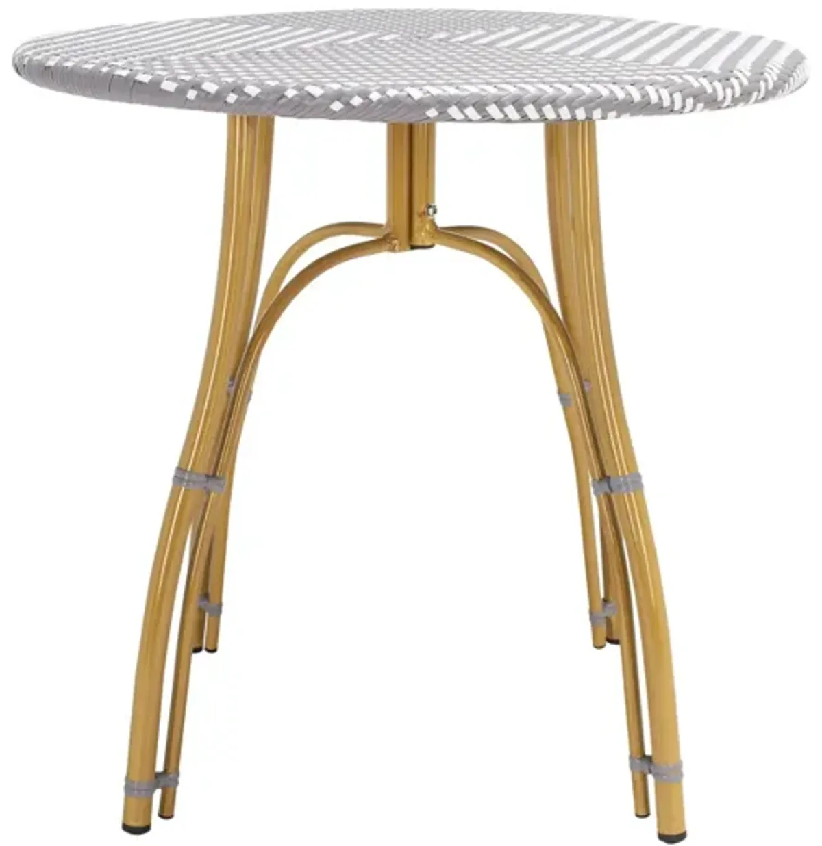 Hikaru Outdoor Rattan Bistro Table in Pearl by Safavieh