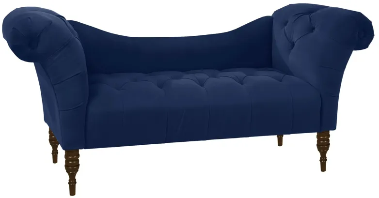 Lansing Chaise Lounge in Velvet Navy by Skyline