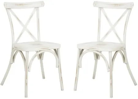 Madalina Outdoor Stackable Chair: Set of 2 in Taupe Stripes by Safavieh