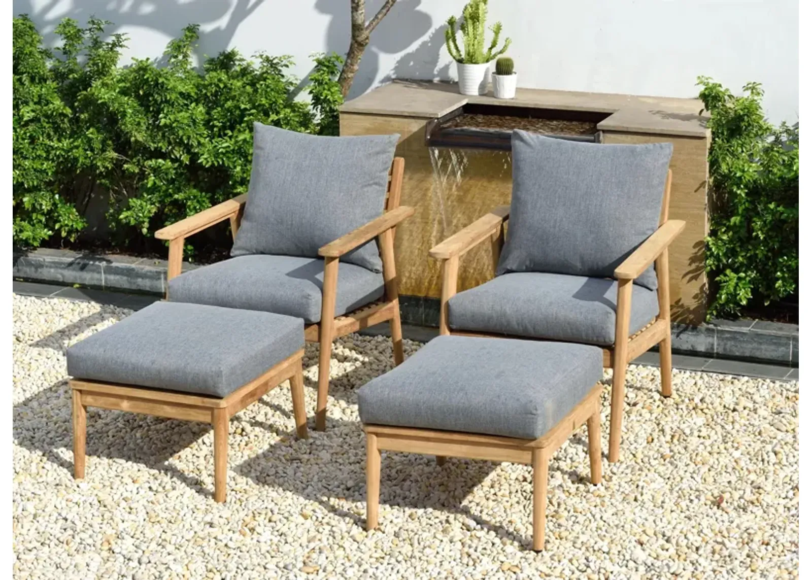 Rhodes Outdoor 4-Piece Seating Set in Natural by International Home Miami