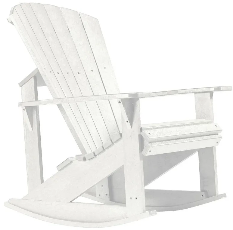Generation Recycled Outdoor Adirondack Rocker in White by C.R. Plastic Products