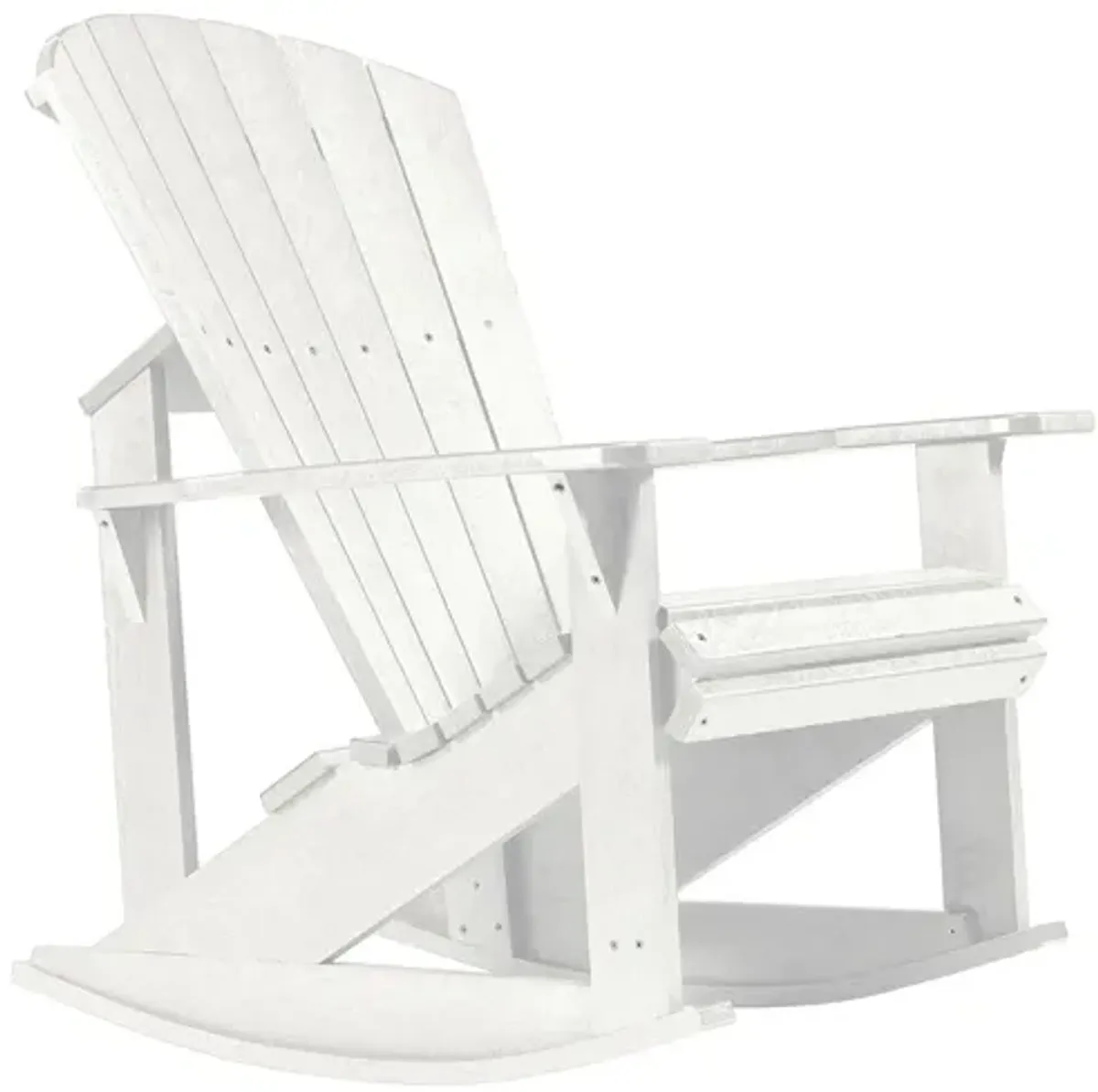 Generation Recycled Outdoor Adirondack Rocker in White by C.R. Plastic Products