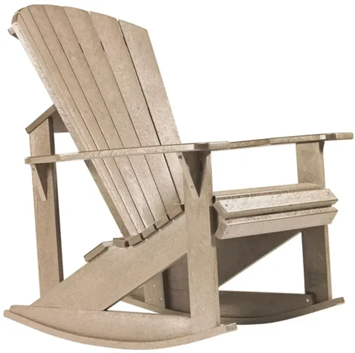 Generation Recycled Outdoor Adirondack Rocker in Beige by C.R. Plastic Products