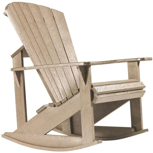 Generation Recycled Outdoor Adirondack Rocker in Beige by C.R. Plastic Products