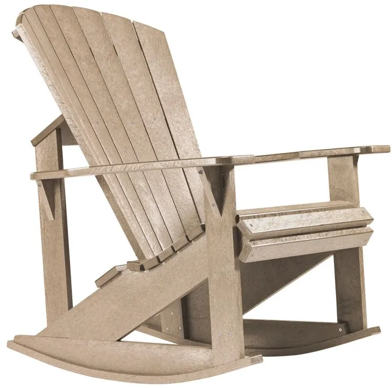 Generation Recycled Outdoor Adirondack Rocker in Beige by C.R. Plastic Products