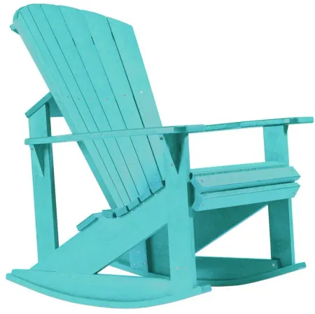 Generation Recycled Outdoor Adirondack Rocker in Turquoise by C.R. Plastic Products