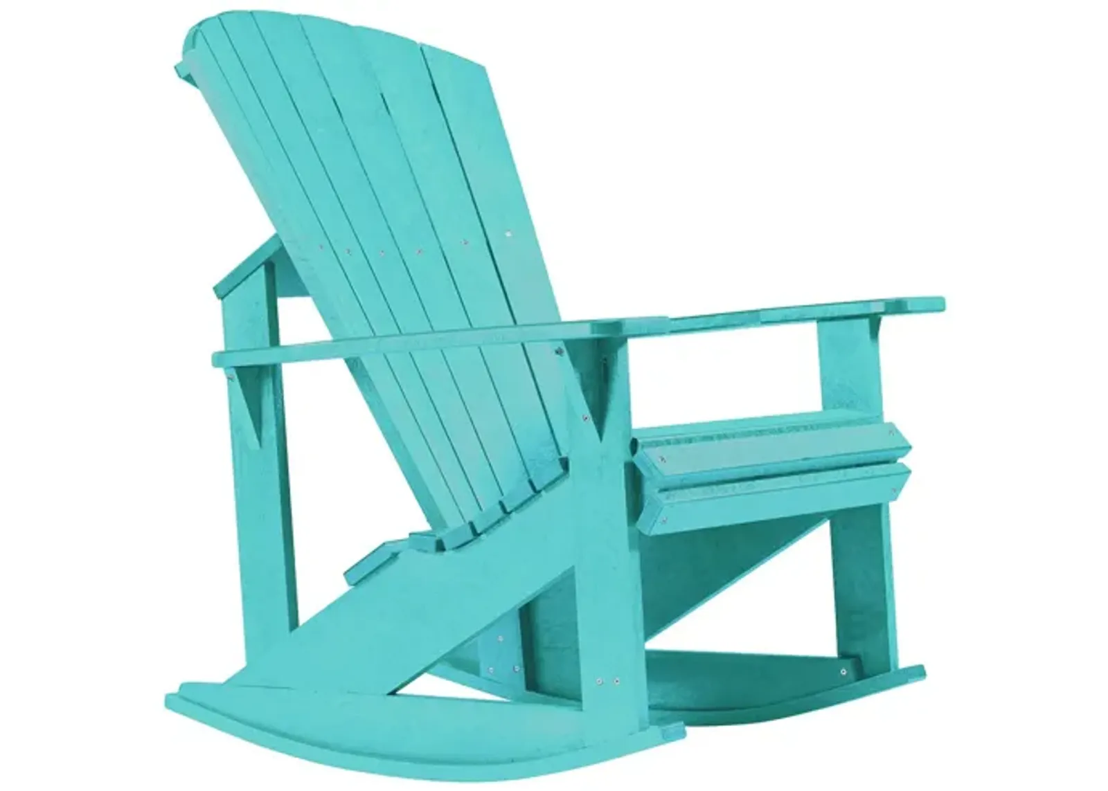 Generation Recycled Outdoor Adirondack Rocker in Turquoise by C.R. Plastic Products