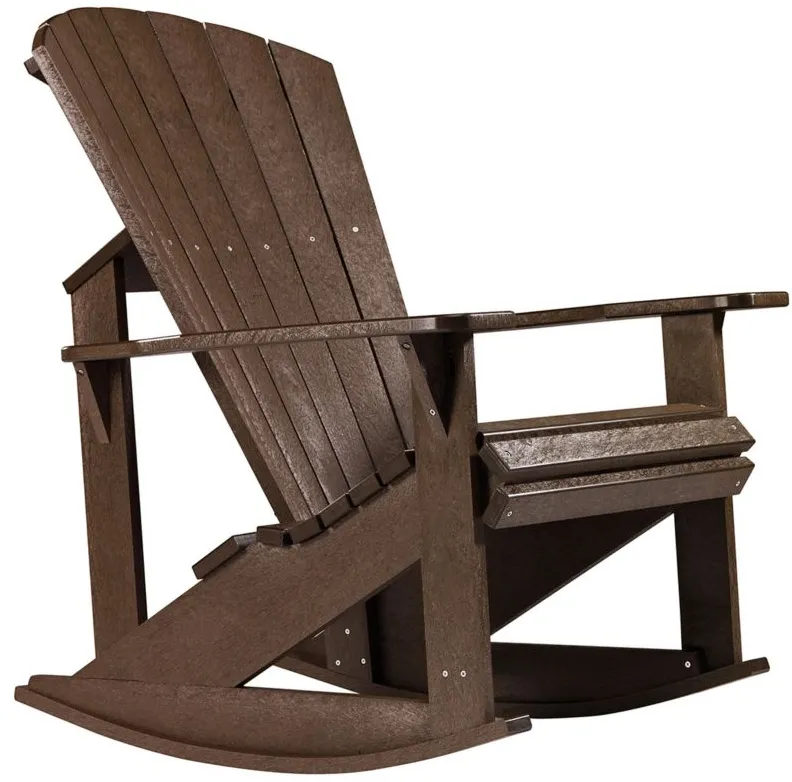Generation Recycled Outdoor Adirondack Rocker in Chocolate by C.R. Plastic Products