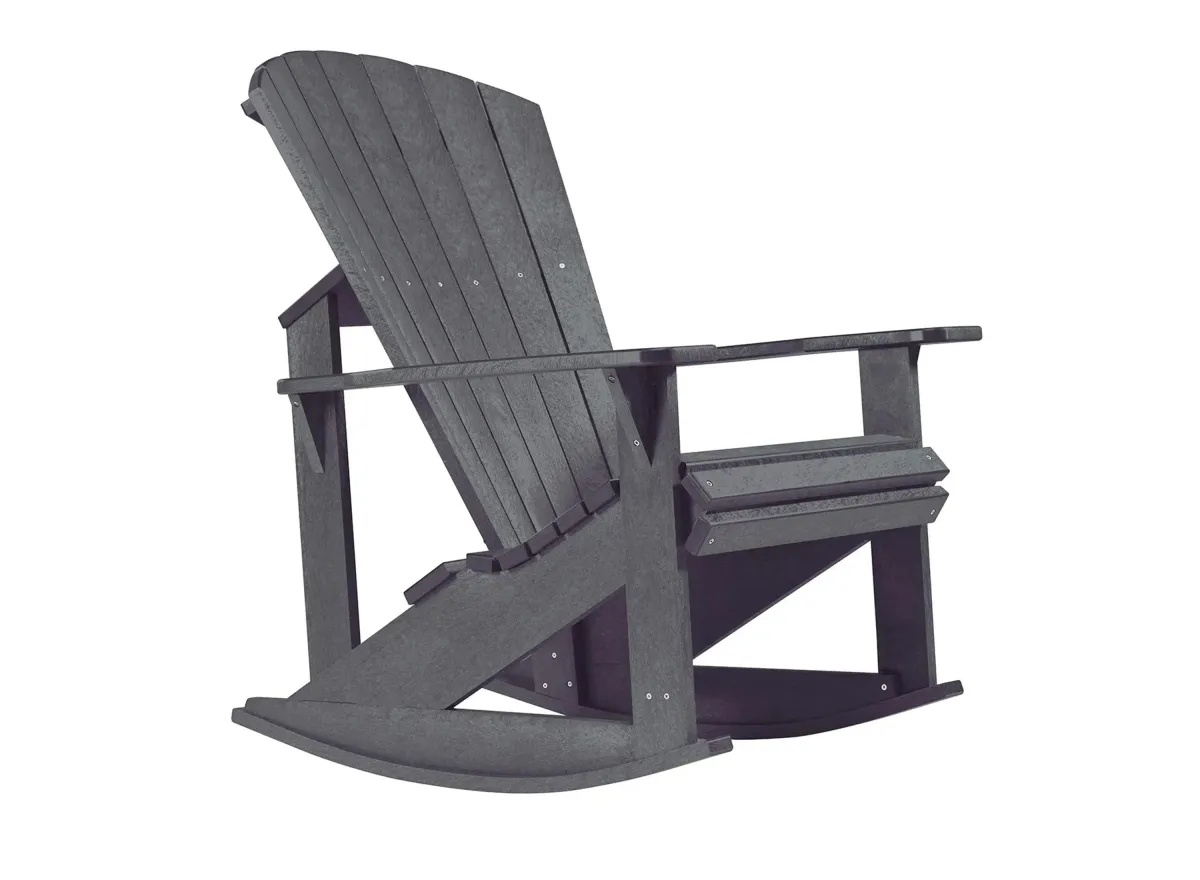 Generation Recycled Outdoor Adirondack Rocker in Slate Gray by C.R. Plastic Products