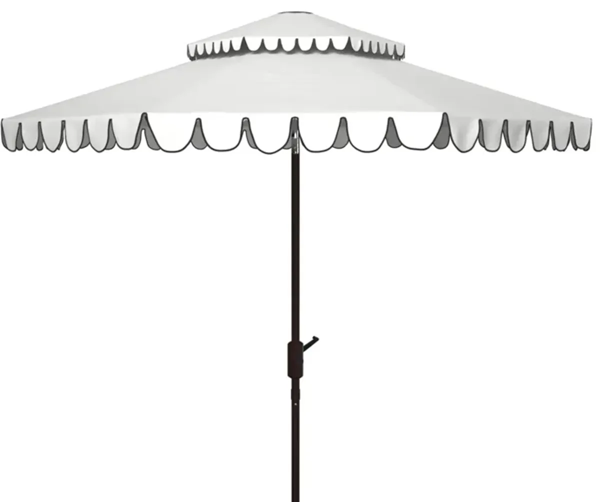 Cloverdale 9Ft Rnd Double Top Crank Umbrella in White by Safavieh