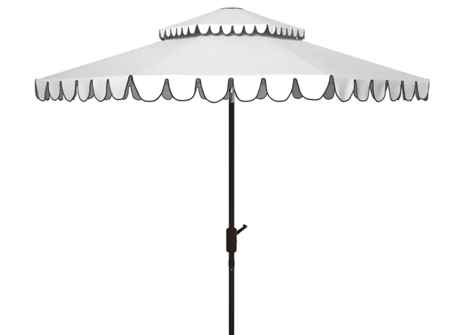 Cloverdale 9Ft Rnd Double Top Crank Umbrella in White by Safavieh