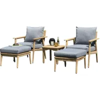 Rhodes Outdoor 5-Piece Seating Set in White by International Home Miami