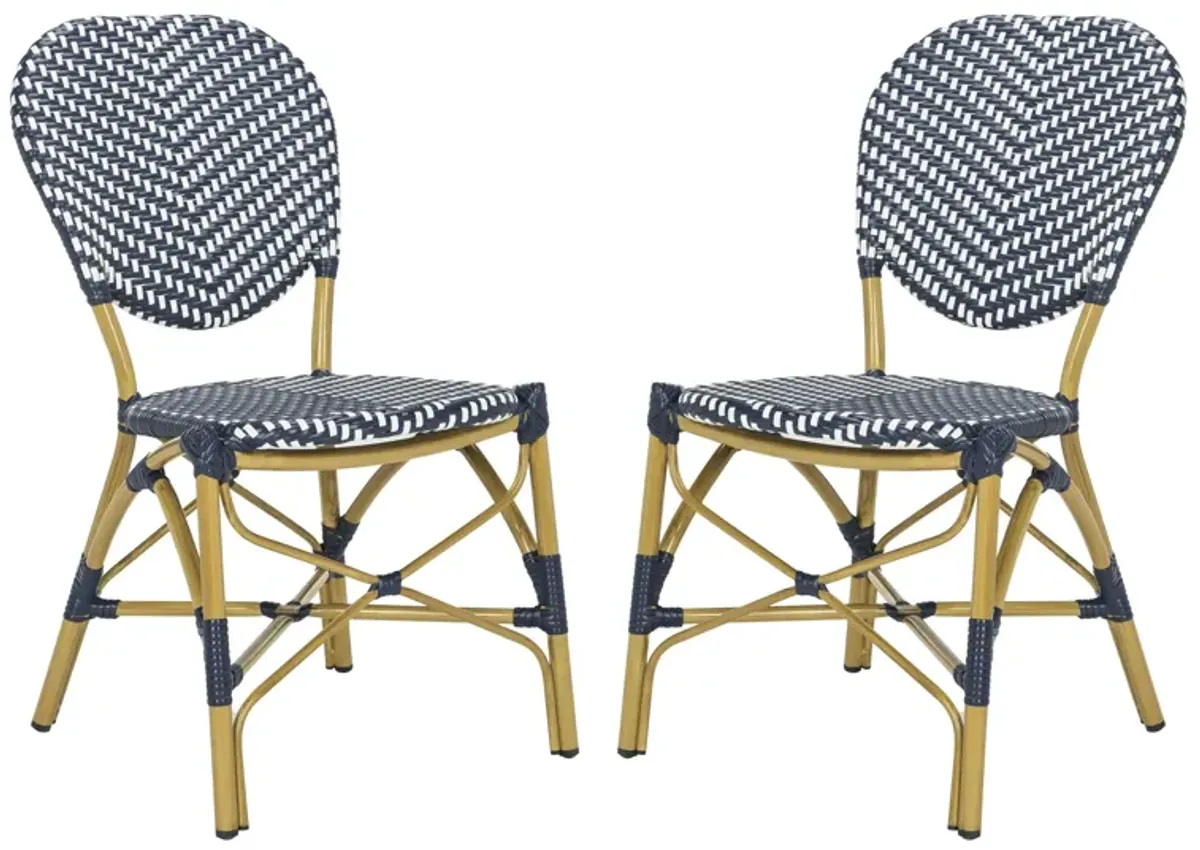 Europa Outdoor French Bistro Side Chair - Set of 2 in Petal by Safavieh