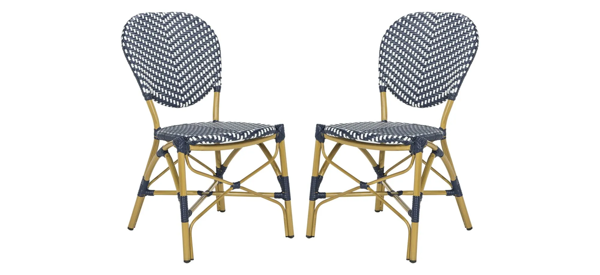 Europa Outdoor French Bistro Side Chair - Set of 2 in Petal by Safavieh