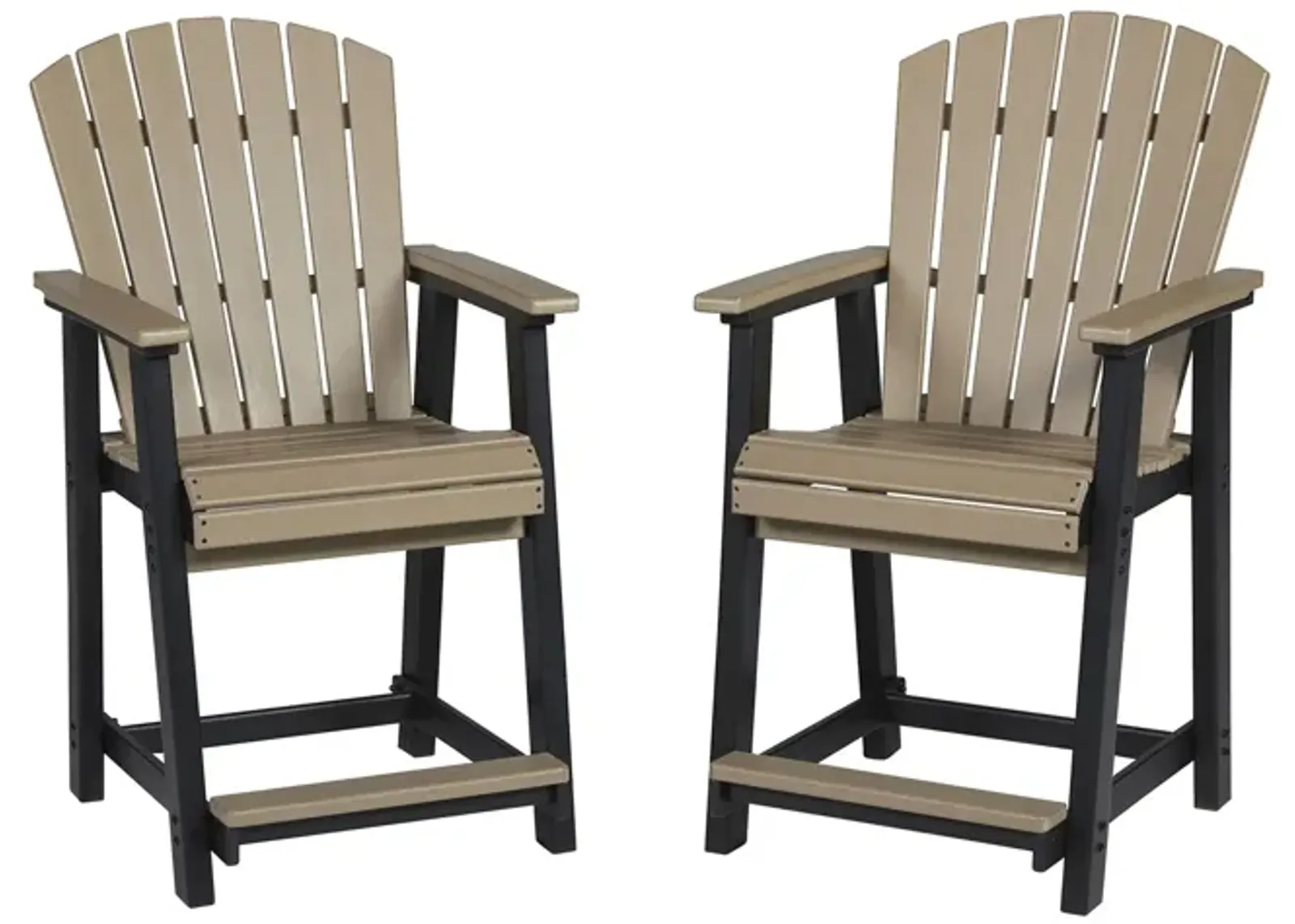 Fairen Trail Outdoor Counter Height Stool- Set of 2 in Black & Driftwood by Ashley Express