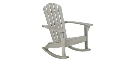 Newton Outdoor Adirondack Rocking Chair in Charcoal by Safavieh
