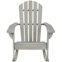 Newton Outdoor Adirondack Rocking Chair in Charcoal by Safavieh