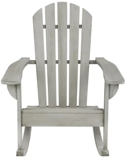 Newton Outdoor Adirondack Rocking Chair in Charcoal by Safavieh