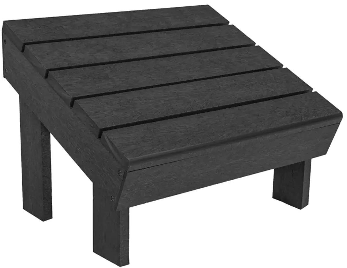 Generation Recycled Outdoor Modern Adirondack Footstool in Black by C.R. Plastic Products