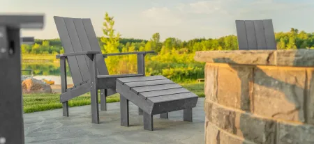 Generation Recycled Outdoor Modern Adirondack Footstool in Slate Gray by C.R. Plastic Products